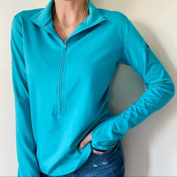 Nike Pro HyperWarm Dri Fit Half Zip Pullover Top - Picture 3 of 11